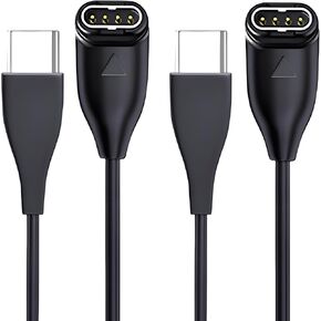USB-C Charger Cable Right Angle for Garmin Watch [2-Pack 3.3ft], Type C Garmin Charging Cord for Fenix 8 7 7S 7X 6 5,Forerunner 965 955 265 255 165 55,Instinct,Venu 3S 2 SQ,Vivoactive 5 4,Epix,Tactix