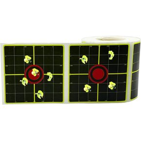 3"X250 bulleyes Paper Stickers with Precision Scales, Dark Grid Bottom line Calibration and Shooting Practice Color Impact Target