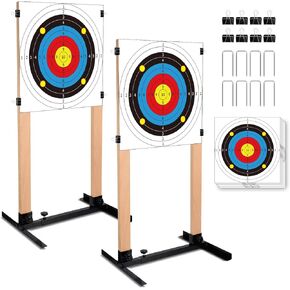 Ideagle Shooting Target Stand with 10pcs 16"x16" Paper Targets,Durable Paper Target Holder with Adjustable Base for Paper Shooting Targets,H Shape, USPSA/IPSC, IDPA Practice- Upgraded Version (2 Pack)