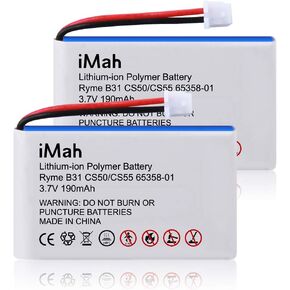 iMah Replacement for Plantronics CS50/CS55 Headset Battery 65358-01 64327-01 64399-01 Compatible with Plantronics CS510 CS520 Savi W410 W420 W710 W720 Wireless Headset CS60, Pack of 2