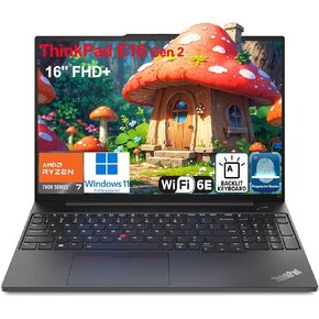 Lenovo Thinkpad E16 G2 16 "FHD+ Business Labstop Computer ، AMD Octa-Core Ryzen 7 7735HS (Beat I7-1355U) ، 64GB DDR5 RAM ، 1TB PCIE SSD ، WIFI6E ، Backlit KB ، Phussprint Reader ، Windows 11