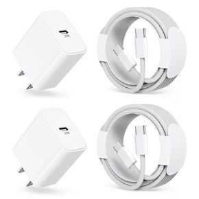 AirPods 4 Charger, 2Pack 20W USB C AirPods Pro 2nd Gen Charger Cord, Certified USB C to USB-C Woven Charging Cable, for AirPods 4th Wireless Earbuds, AirPods Max 2(2024), iPhone 16/15, iPad Pro/Air