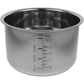 Ciieeo Power Cooker Replacement Inner Pot Non-stick Interior Stainless Steel Inner Cooking Pot Pressure Cooker Inner Pot for Power Pressure Cooker Rice Cooker 4L