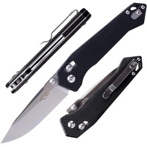 Ganzo Firebird FB7651-BK 440C Stainless Steel Blade G10 Anti-Sleep Handle Camping Fishing Hunting Folder EDC Tool (black)