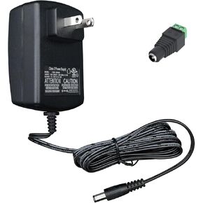 UL Listed 12V 2A 10ft AC Adapter, Regulated 12 Volts 2000mA Power Supply Cord with Switching Adapter DC Barrel for LED Strip Light, CCTV Camera, BT Speaker, GPS, Webcam, Router, DC 12V Transformer