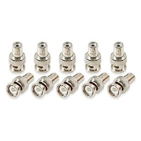 Nightwolf 10 PCS BNC Male Plug to RCA Female Jack Adapter Coax Cable Connector RG59 Coupler for CCTV Security Camera (10PCS)