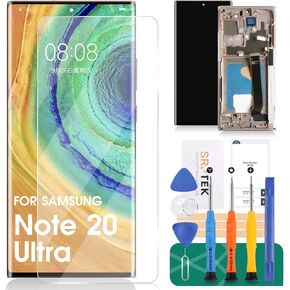 OLED for Samsung Note 20 Ultra 4G Screen Replace for Samsung Galaxy Note 20 Ultra 5G LCD Screen Kits SM-N986U SM-N985F/DS Digitizer REACH ANDREACH ANDREACH ANDREACH مع إطار (البرونز الصوفي ، الذهب)