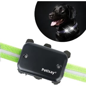PetIsay AirTag Dog Collar Holder for Medium, Large Dogs - Rechargeable Dog Light for Night Walking - Waterproof & Dustproof - Zero Shake(1 Pack)