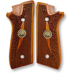 for Taurus PT59, PT92, PT99, PT100, PT101, PT917 Wooden Grips, Smooth Grips Handmade Birthday Newyear Sport for Men & Veterans (Taurus - Brown)