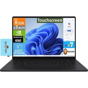 ASUS ProArt P16 AI Creator Laptop 16.0" Touchscreen OLED 4K Display (AMD Ryzen AI 9 HX 370, 32GB LPDDR5X, 1TB SSD, GeForce RTX 4060, Copilot+, Backlit KB, Win 11 Pro) w/DKZ USB Port Expander