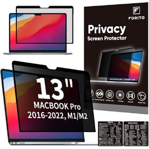 شاشة خصوصية الكمبيوتر المحمول F Forito متوافقة مع MacBook Pro 13 Inch (2016 ، 2017 ، 2018 ، 2019 ، 2020 ، 2021 ، 2022 ، M1 ، M2) ، مرشح خصوصية محمول قابل للإزالة مضاد للضوء الأزرق.