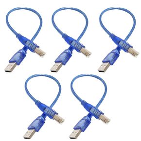 كابل USB 2.0 ، 5pcs / pack usb a ذكر إلى كبل الذكور USB B ، كابل الطابعة لـ Arduino 2560 R3 ، طابعة حبر طائرة ، طابعة ليزر MFP ، ماسح ضوئي إلى جهاز كمبيوتر أو Mac (11.81in)
