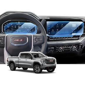 3PCS Screen Protector for 2022-2025 GMC Sierra 1500 SLE/Elevation/SLT 13.4 inch Infotainment Touch Screen & 12.3 inch Digital Instrument Cluster, HD, High Sensitivity