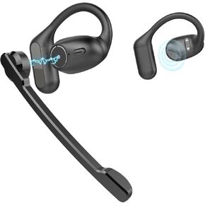 Open Ear Headphones,Wireless Headphones with a Detachable Microphone, True Wireless for Mobile Phones and Laptop PC, Suitable for Office Meetings, Business, Running Cycling Driving Work