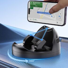 Car Mount for iPhone Android, Car Dashboard Navigation Phone Holder, 360° Rotatable Car Phone Mount, Quick Install Car Phone Holder, Sturdy Dashboard Cell Phone Holders for Your Car