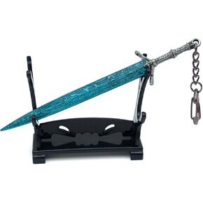 Mini Sword Pendant Keychains，13cm Zinc Alloy Metal Weapon with Stand, Darkmoon Style Collectible Key Rings, Gift Series for Christmas, New Year
