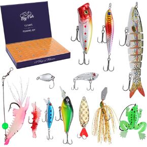 Fishing Lures Kit, Valentine's Day Gifts for Boy/Men, Fishing Gear DIY Making Kit Baits Tackle for Trout Bass Salmon Surprise Birthday Gifts