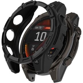 Protective Case Compatible with Garmin Fenix 8 47mm, Solid TPU Protective Shell for Garmin Fenix 8 47mm Watch Accessories, Black