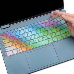 Colorful Keyboard Cover for Lenovo Yoga 7 / Yoga 7i 14" 2-in-1,Lenovo IdeaPad 5 / IdeaPad 5X 14 2-in-1, IdeaPad Flex 5 / Flex 5i 14" 2-in-1 (14 inch), Keyboard Protection Sink Shield