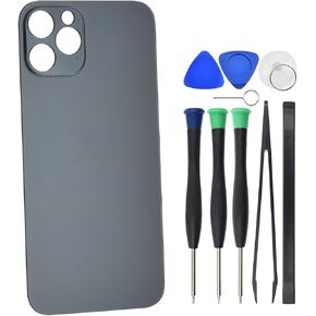Back Glass for iPhone 12 Pro A2407 A2341 A2406 Replacement with Pre cut Adhesive - 6.1" Graphite