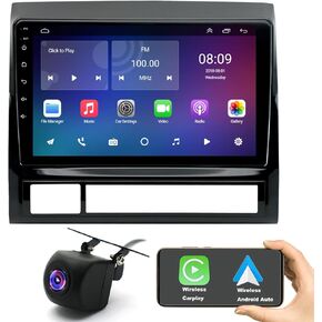Android 13 Car Radio for Toyota Tacoma 2005-2013 with Wireless CarPlay/Android Auto, 9‘’ IPS HD Touch Screen Stereo with WiFi/GPS Navigation/SWC/Bluetooth/Mirror Link/FM/RDS/AHD Backup Camera