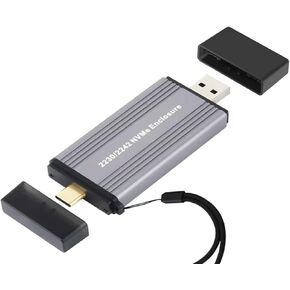 Aluminium M.2 to USB 3.2 Gen 2 NVMe SSD Enclosure,10Gbps Enclosure Adapter for M.2 PCIe NVMe SSD Grey