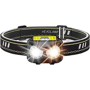 LETOUR Rechargeable Sensor Head Light 2000LM 1200mAh 180°Adjustable 6Mode Hands Free Flashlight Headlamp Waterproof for Running, Camping, Hunting, Cycling, Emergency(LT-OWL)