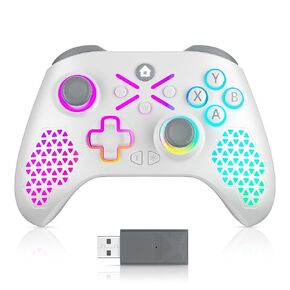 Gamrombo 【Upgraded Wireless Controller with RGB Light Replacement for Xbox Controller, Xbox One Series X|S, PC Windows 10/11, with 8 RGB Light Modes/Marco/Dual Vibration/Turbo