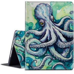 for Kindle 11th/12th Generation Case 6 inch 2022/2024 Release with Adjustable Stand & Auto Wake/Sleep Smart Protect Cover Case - Green Octopus