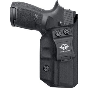 Sig P250 Holster IWB Kydex Holster Custom Fit: Sig Sauer P250 Full Size / P250 Compact Pistol - Inside Waistband - Cover Mag-Button - Widened Entrance - No Wear, No Jitter