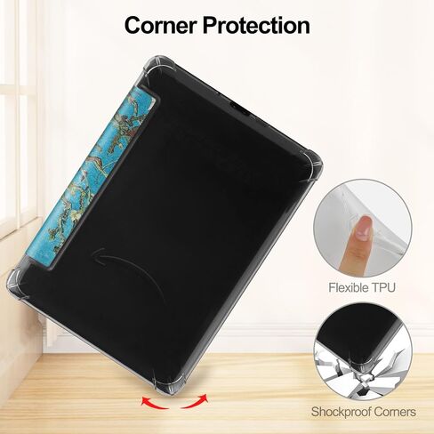 Dteck for Amazon Kindle Paperwhite 7" Case 12th Generation 2024, for Kindle Colorsoft Signature Edition Case 7" 2024, Clear Back Cover Cute Folio PU Leather Thin Case with Auto Sleep Wake, Blue Sky in Kuwait