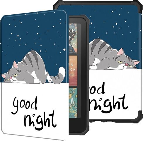 Dteck for Amazon Kindle Paperwhite 7" Case 12th Generation 2024, for Kindle Colorsoft Signature Edition Case 7" 2024, Clear Back Cover Cute Folio PU Leather Thin Case with Auto Sleep Wake, Blue Sky in Kuwait