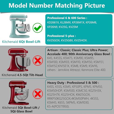 Flex Edge Beater ، 6 Qt Flat Beater Flatment for Kitchenaid Bowl-Lift Mixer ، استبدال مجداف مسطح ، ملحق خلاط مع مكشط الحواف السيليكون المرنة (6QT Flex Edge مضرب) in Saudi Arabia