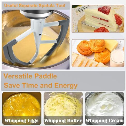 Flex Edge Beater ، 6 Qt Flat Beater Flatment for Kitchenaid Bowl-Lift Mixer ، استبدال مجداف مسطح ، ملحق خلاط مع مكشط الحواف السيليكون المرنة (6QT Flex Edge مضرب) in Saudi Arabia