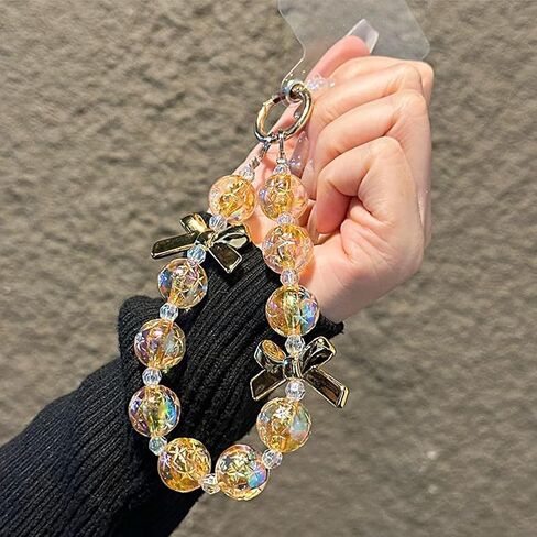 ASVNRES Phone Lanyard Wrist Strap, Crystal Butterfly Star Gems Phone Beaded Wrist Strap Phone Bracelet Lanyard in Saudi Arabia
