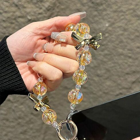 ASVNRES Phone Lanyard Wrist Strap, Crystal Butterfly Star Gems Phone Beaded Wrist Strap Phone Bracelet Lanyard in Saudi Arabia