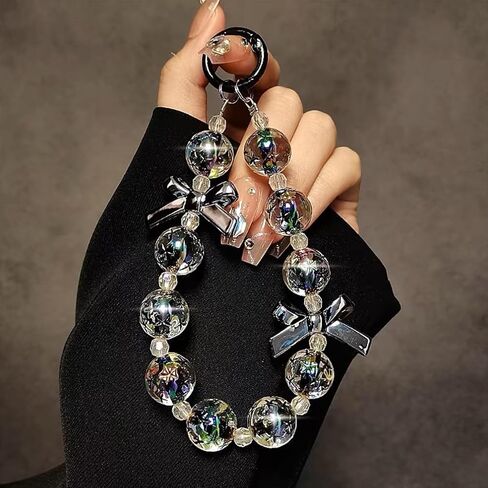 ASVNRES Phone Lanyard Wrist Strap, Crystal Butterfly Star Gems Phone Beaded Wrist Strap Phone Bracelet Lanyard in Saudi Arabia