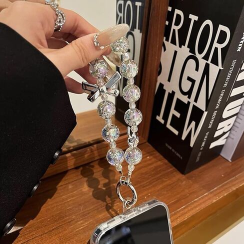 ASVNRES Phone Lanyard Wrist Strap, Crystal Butterfly Star Gems Phone Beaded Wrist Strap Phone Bracelet Lanyard in Saudi Arabia