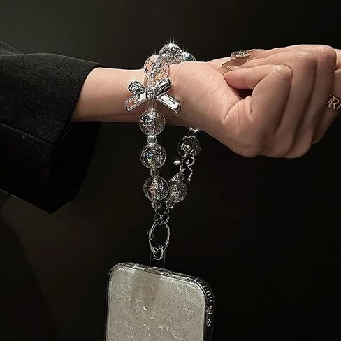 ASVNRES Phone Lanyard Wrist Strap, Crystal Butterfly Star Gems Phone Beaded Wrist Strap Phone Bracelet Lanyard in Saudi Arabia
