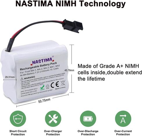 NASTIMA 7.2V 2100MAH NI-MH Battery ترقية لراديو Tivoli PAL/IPAL (يناسب MA-1 ، MA-2 ، MA- 3) in Kuwait