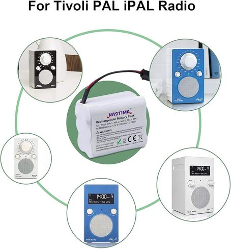 NASTIMA 7.2V 2100MAH NI-MH Battery ترقية لراديو Tivoli PAL/IPAL (يناسب MA-1 ، MA-2 ، MA- 3) in Kuwait