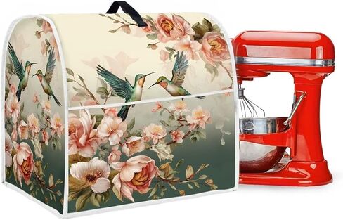 Two Hummingbirds Pink Flowers Mixer Covers for Stand Mixer 4.5-5 Qt Accessories and Attachments for Stand Mixer with Top Handle Pockets Kitchen Appliance in Saudi Arabia