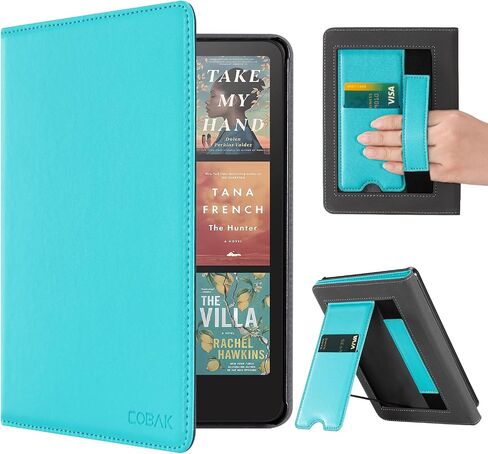 COBAK CASE مع Stand for Kindle Paperwhite 12th Gen 2024 تم إصداره (7 ") و kindle Colorsoft Signature Edition - غطاء جلدي متين مع إيقاظ النوم التلقائي ، فتحة البطاقة ، ميزة حزام اليد in Saudi Arabia