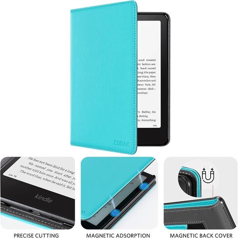 COBAK CASE مع Stand for Kindle Paperwhite 12th Gen 2024 تم إصداره (7 ") و kindle Colorsoft Signature Edition - غطاء جلدي متين مع إيقاظ النوم التلقائي ، فتحة البطاقة ، ميزة حزام اليد in Saudi Arabia