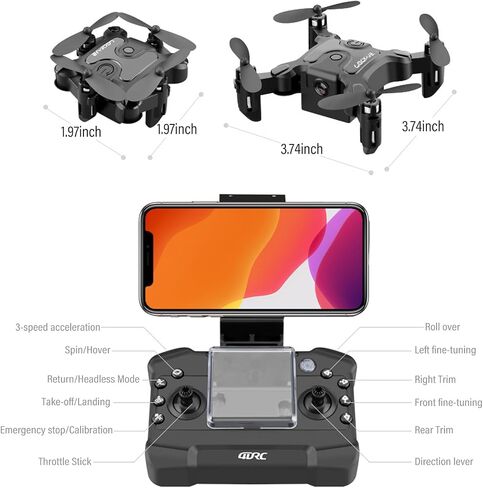 طائرة بدون طيار مصغرة مع كاميرا 4K بمحاور ستة محاور مكوك مكوك ميني قابلة للطي FPV بدون طيار طائرة خفيفة صغيرة مجلية in Kuwait