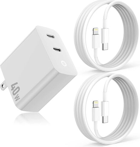 iPhone 14 13 Charger Fast Charger [MFI Certified] ، 40W Port USB C Charger Block مع كابل شحن Lightning من النوع 3 قدمًا لـ iPhone 11 Pro Max/11 Pro/11/XS Max/XS/XR/X/8 Plus/8 ، iPad mini-1 in Saudi Arabia
