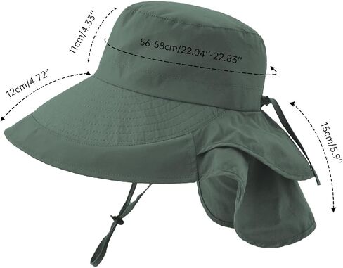 Sun Hats for Women Hiking Fishing Hat Wide Brim Hat with Large Neck Flap Sun Protection Hats for Men and Women in Saudi Arabia