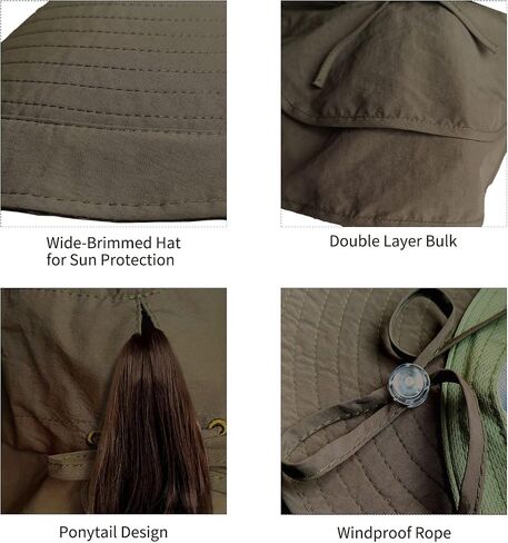 Sun Hats for Women Hiking Fishing Hat Wide Brim Hat with Large Neck Flap Sun Protection Hats for Men and Women in Saudi Arabia