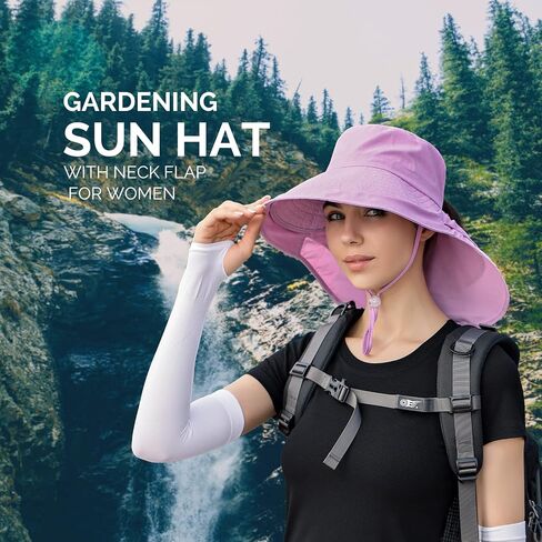 Sun Hats for Women Hiking Fishing Hat Wide Brim Hat with Large Neck Flap Sun Protection Hats for Men and Women in Saudi Arabia