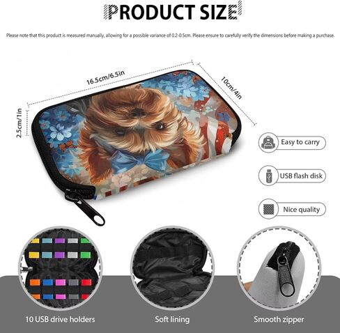 Yorkshire Terrier Print USB Storage Case Jump Drive Case, American Flag Print USB Flash Drive Case USB Holder Storage Bag, Portable Lightweight Electronic Organizer Case in Saudi Arabia